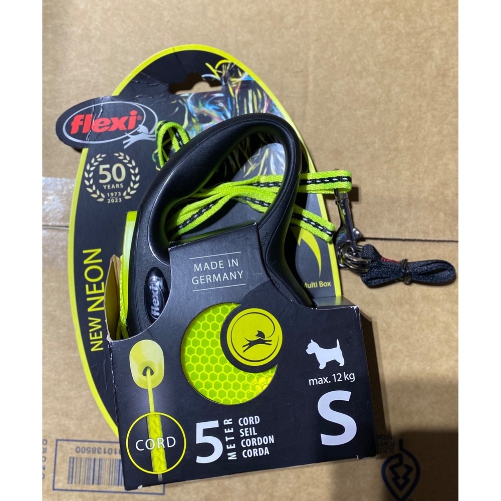 Flexi 83848267 16 ft Small Retractable Dog Leash - Black/Yellow